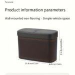 Compact Pop-Up Car Rubbish Bin & Storage Box in Black PU Leather - Image 2