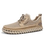 Men’s Sand Mesh & Suede-Look Casual Sneakers - Image 8