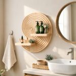 Circular Wooden Spiral Wall Shelf