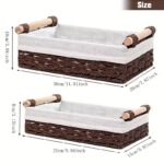 Set of 2 Woven Storage Baskets with Wooden Handles - Image 2
