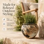 Rustic Wabi-Sabi Ceramic Plant Pot - Image 4