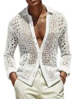 Men’s Open-Knit Holiday Cardigan - Image 3