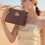 Classic Brown Beauty Travel Case with Removable Organiser