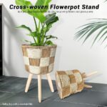 Cross-Woven Raised Plant Stand