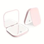 Rechargeable LED Travel Compact Mirror – Blush Pink