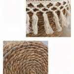 Set of 3 Natural Woven Storage Baskets with Cream Fringe - Image 3