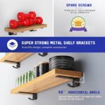 Black Floating Shelf Brackets with Utility Hooks — 2 Pack - Image 6