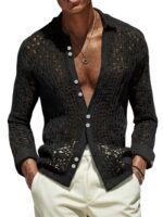 Men’s Open-Knit Holiday Cardigan - Image 2
