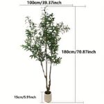 180cm Artificial Olive Tree in White Pot - Image 2
