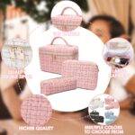 Luxury Ivory Tweed Beauty Travel Organiser Set – Three Cosmetic Bags - Image 3
