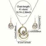 Women’s Antique Gold Abstract Loop Jewellery Set - Image 2
