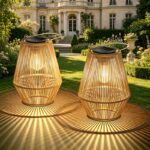 Aurelia Set of 2 Woven Solar Garden Lanterns