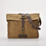 Vintage Waxed Canvas Roll-Top Messenger Bag - Image 7