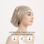 RACHELSILK Double-Layer Mulberry Silk Sleep Bonnet – Beige - Image 2