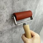 4-Inch Silicone Pressure Roller with Natural Wooden Handle - Image 2