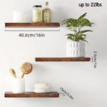 [Solid Wood Floating Wall Shelf in Warm Walnut Finish