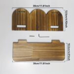 Wooden Arch Wall Shelf with Grooved Detail - Image 4