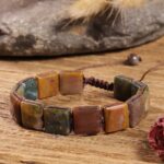 Natural Square Agate Cord Bracelet - Image 4