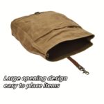 Vintage Waxed Canvas Roll-Top Messenger Bag - Image 8