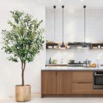 183cm Artificial Olive Tree with Wood-Look Planter