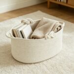 Soft Beige Rope Storage Basket with Knot Handles - Image 5