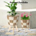 Cross-Woven Raised Plant Stand - Image 3