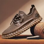 Men’s Sand Mesh & Suede-Look Casual Sneakers - Image 2