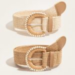 Set of 2 Woven Beaded Summer Waist Belts