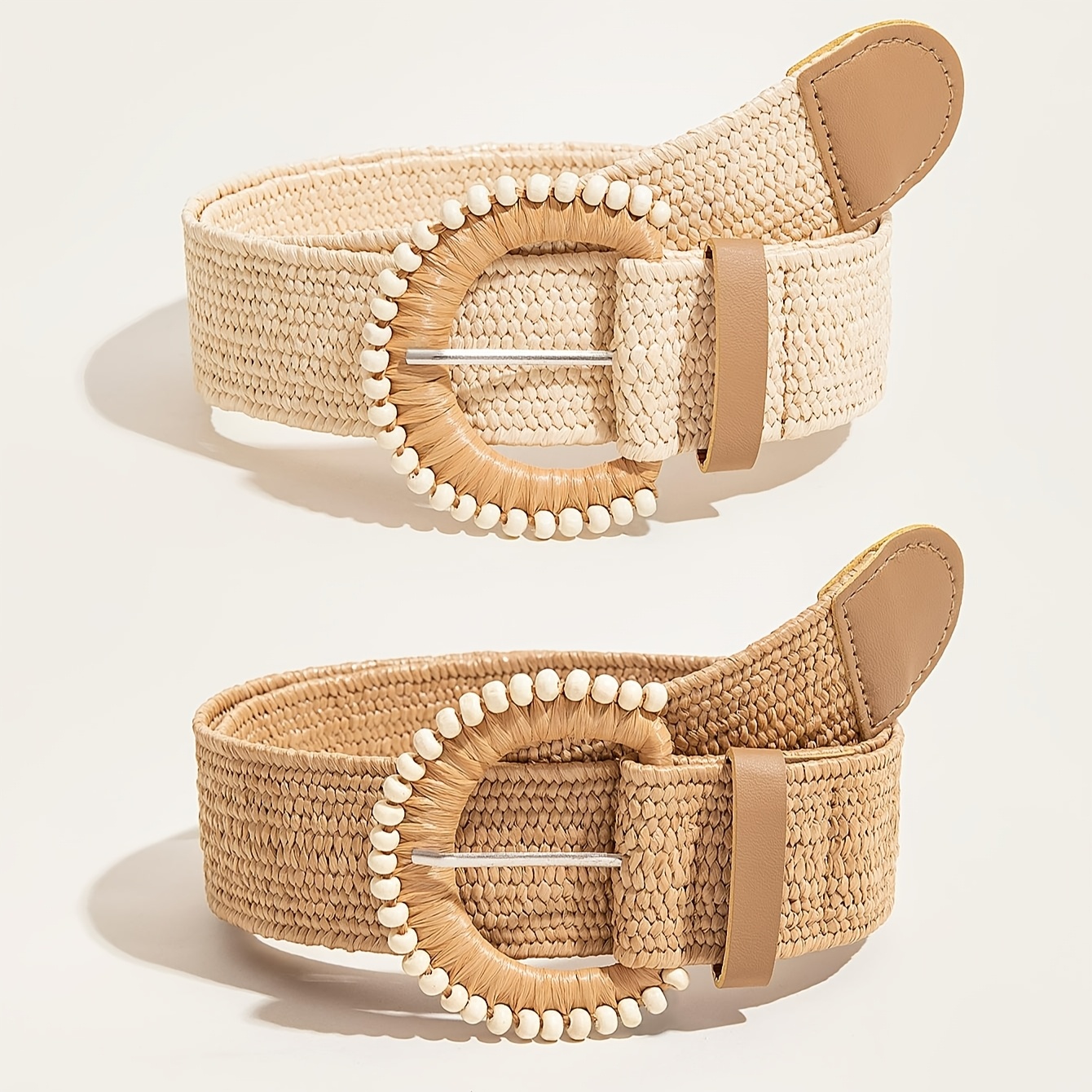 product-fancy-62b5f571-9689-4ec9-9df1-442dea2780ba Set of 2 Woven Beaded Summer Waist Belts - Image 1