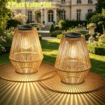 Aurelia Set of 2 Woven Solar Garden Lanterns - Image 8
