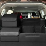 Matte Black Foldable Car Boot Organiser with Covered Storage - Image 8