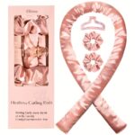 Ellitina Luxury Satin Heatless Curling Set – Blush Pink