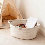 Soft Beige Rope Storage Basket with Knot Handles - Image 8