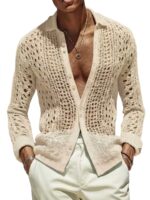 Men’s Open-Knit Holiday Cardigan