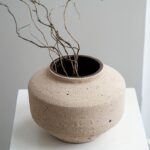Beige Mottled Ceramic Plant Pot - Image 4