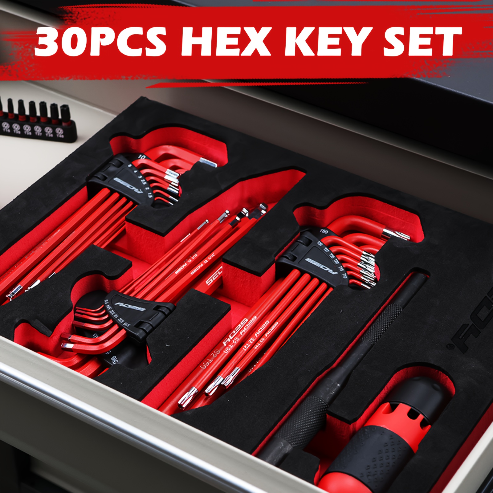 product-fancy-73913d0d-0458-4dea-a2a6-d139978a41ee SEDY 30-Piece Long-Arm Hex & Torx Key Set - Image 1