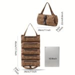 Vintage Roll-Up Canvas Tool Organiser with Zipped Compartments - Image 2