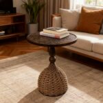 Natural Woven Accent Side Table - Image 3
