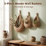 Handwoven Hanging Storage Baskets — Set of 3 - Image 3