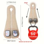 Set of 2 Premium Faux-Leather Double Car Headrest Hooks – Warm Beige - Image 2