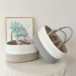 Cream Woven Storage Basket with Removable Dividers - Image 4
