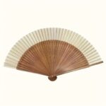 Bamboo Folding Hand Fan in Natural Cream