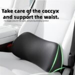 Breathable Ergonomic Car Lumbar Support Cushion – Warm Beige - Image 3