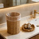 Natural Woven Waste Paper Basket - Image 7