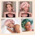 Ellitina Luxury Satin Heatless Curling Set with Sleep Bonnet – Blush Pink - Image 3