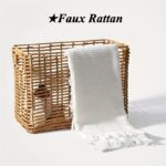 Hand-Woven Rattan-Style Narrow Storage Basket for Home - Image 3