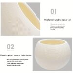 Ivory Ribbed Round Indoor & Outdoor Planter - Image 4