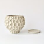 White Irregular Ceramic Orchid Pot with Tray - Image 5