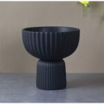 White Nordic Pedestal Ceramic Plant Pot - Image 9