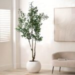 180cm Artificial Olive Tree in White Pot